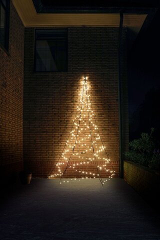 Fairybell kerstverlichting kerstboom buiten muur 400CM hoog (240 LED-lampjes in warmwitte kleur) - afbeelding 2