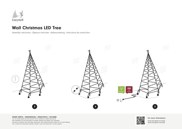 Fairybell kerstverlichting kerstboom buiten muur 400CM hoog (240 LED-lampjes in warmwitte kleur) - afbeelding 5