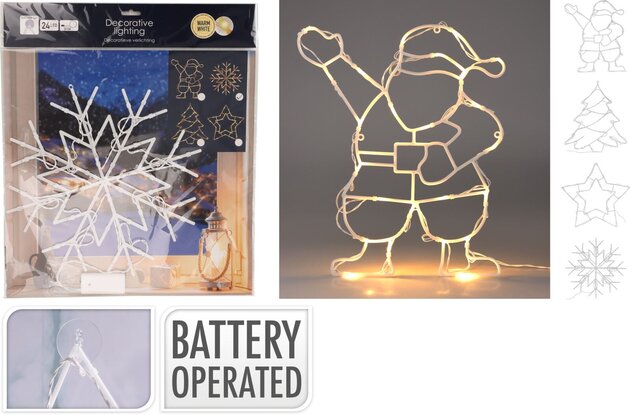Figure de Noël 24Led chaud blanc