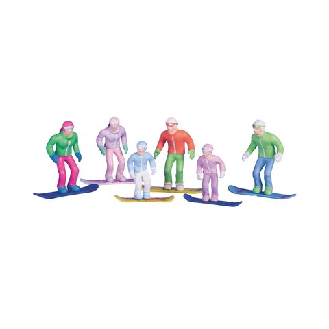 figurines debout snowboard - 6pc