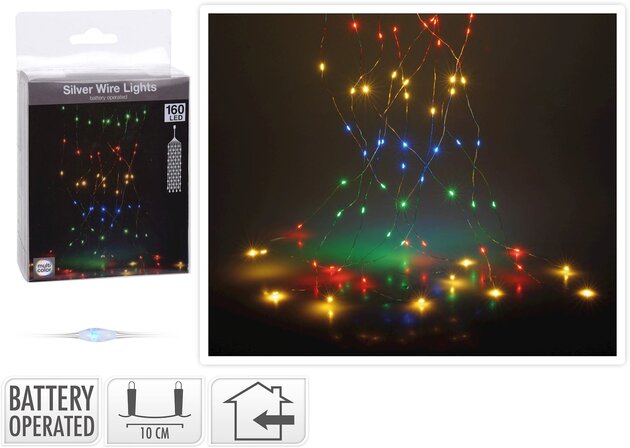 fil argente 160led multiclr