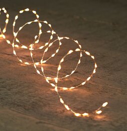 Fil d'argent 132Led blanc chaud Timer