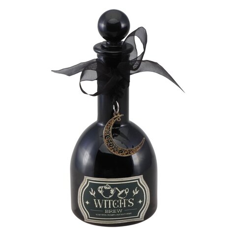 Fles glas D8xH19cm zwart