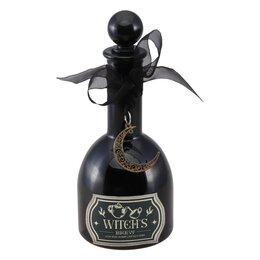 Fles glas D8xH19cm zwart