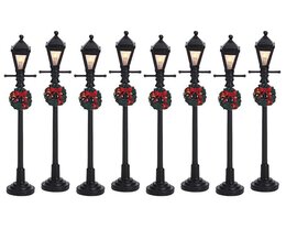 gas lantern street lamp,  set of 8, b/o (4.5v)