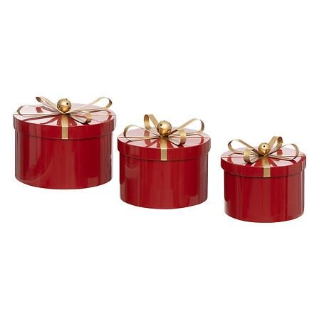 Geschenkdoos D28xH25cm metaal rood