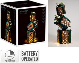 Geschenkdoos rond stapelbaar H73cm Led groen