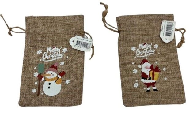 Geschenktas Kerst 10x15cm 3ass