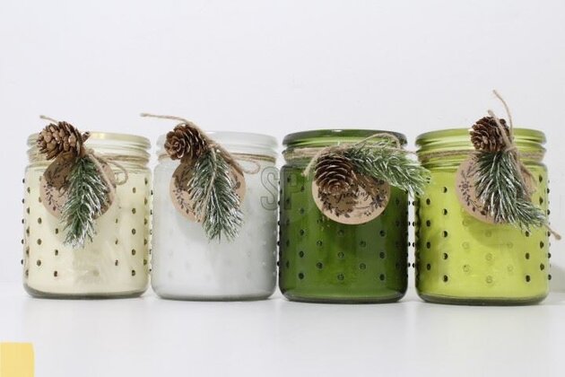 Geurkaars 10x12cm glas 4ass