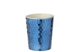 Geurkaars spiegel 12x15cm glas blauw 