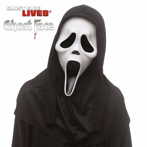 Ghost Face Masker met kap H14cm kinderen