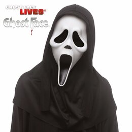 Ghost Face Masker met kap H14cm kinderen