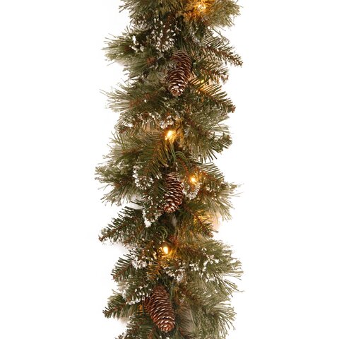 Glittery Bristle garland l274cm d25cm 50L Battery
