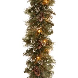 Glittery Bristle garland l274cm d25cm 50L Battery