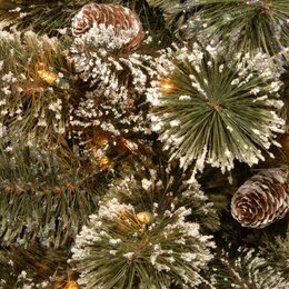 Glittery Bristle Wreath 12 cones 61cm with 50 LED - afbeelding 2