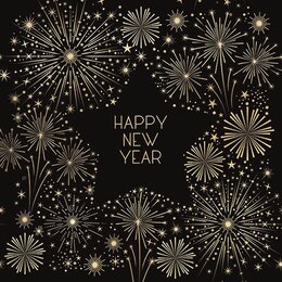 Golden New Year 33x33cm