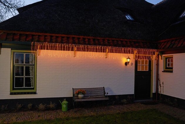 gordijnverlichting draad transparant 1000l 500x50cm led classic warm 100 streng 5m aanloopsnoer - ip44 trafo aan / 8/16u timer / uit / dimmer - afbeelding 2