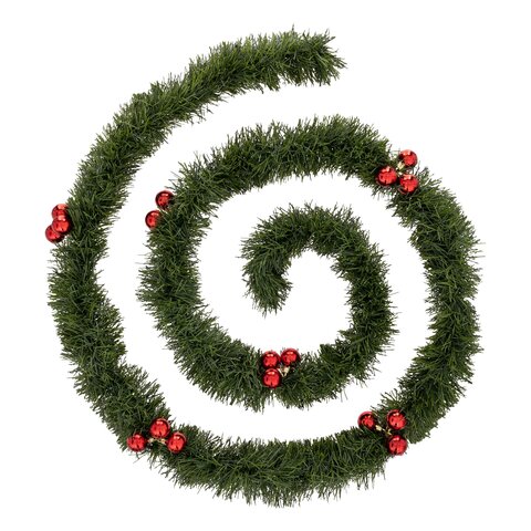 Guirlande Triple Red L270cm vert avec boules Noël
