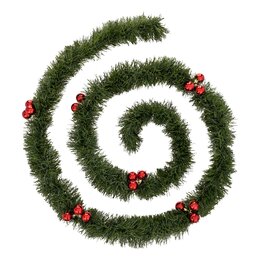 Guirlande Triple Red L270cm vert avec boules Noël