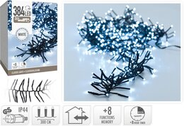 Guirlande cluster 384Led intérieur extérieur blanc froid