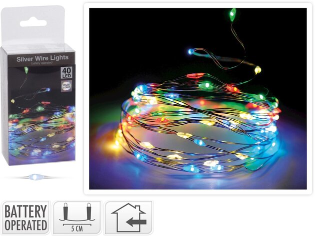 guirlande de fil d'argent lumi