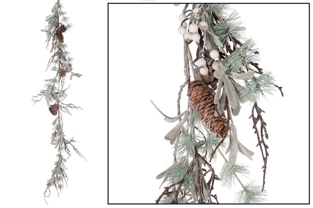 guirlande houx/ pomme de pin 120cm - image 1