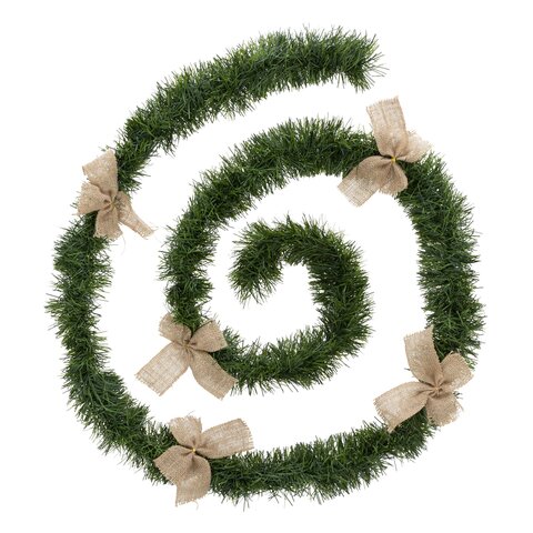 Guirlande Jute Bow L100cm vert avec Noeud