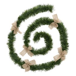 Guirlande Jute Bow L100cm vert avec Noeud