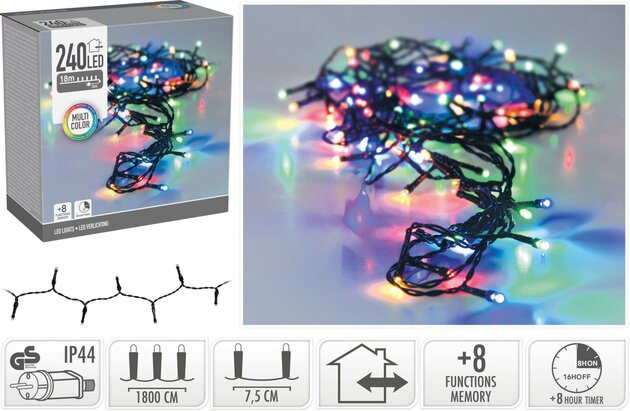 Guirlande Led 240 intérieur extérieur multi