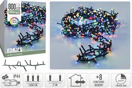 Guirlande micro 800Led 16m intérieur extérieur multi