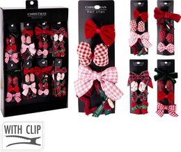 Haarclip Kerst 4stuks 4ass