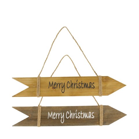Hang bord Merry Christmas 58x10cm 2ass