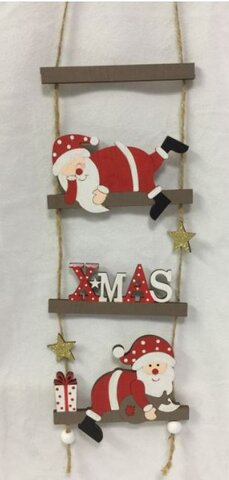 Hang ladder Kerstman 42x11,5cm