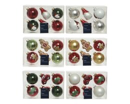 Hang ornament D6cm 6stuks glas - multi - afbeelding 1