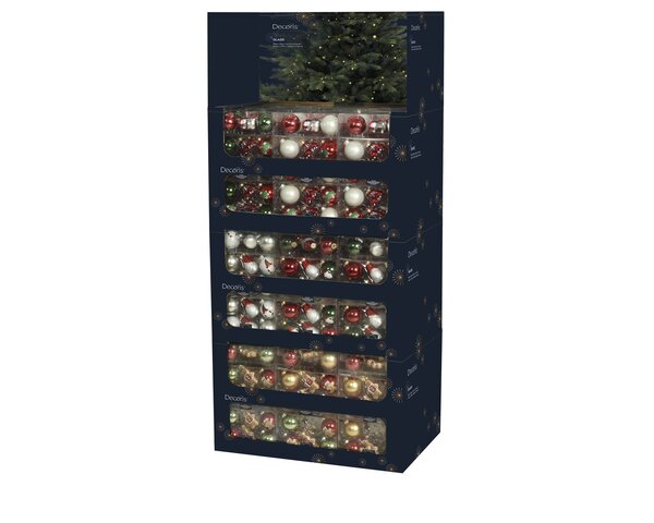 Hang ornament D6cm 6stuks glas - multi - afbeelding 2