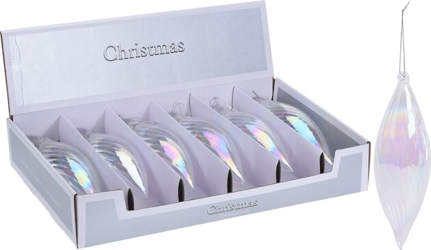 Hangend pegel H21cm glas - parel