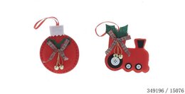 Hanger 12x13cm rood vilt 2ass
