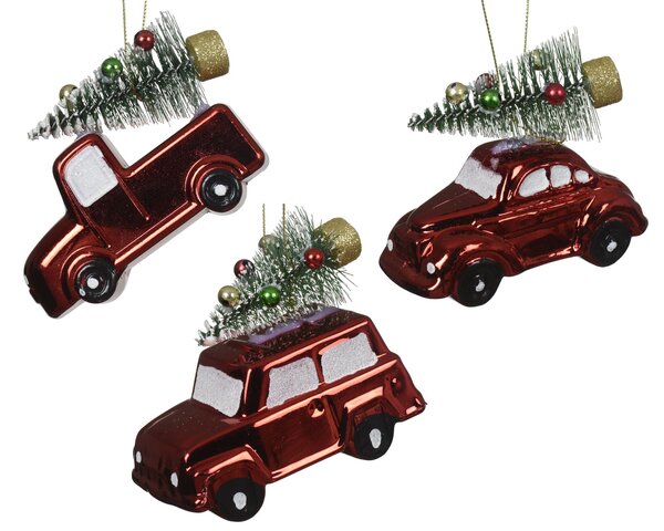 Hanger auto H9cm met kerstboom 3ass
