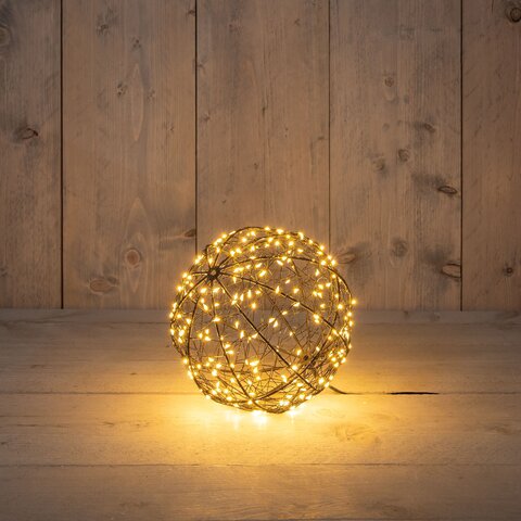Hanger bal D18cm 200Led metaal classic warm
