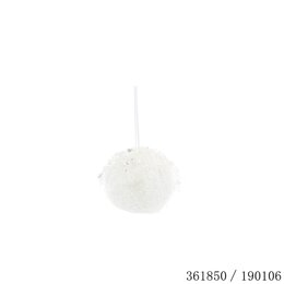 Hanger bal D8cm sequin wit
