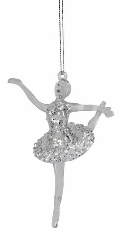 Hanger ballerina H14cm zilver