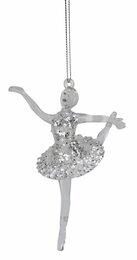 Hanger ballerina H14cm zilver