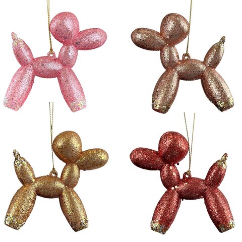 Hanger balloon hond kunststof 4ass