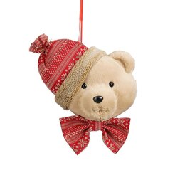 Hanger beerhoofd 22x13x27cm bruin