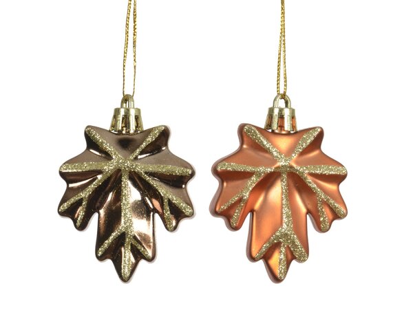 Hanger blad 5x6cm oranje 2ass