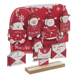 Hanger brief met kerstfiguur asst