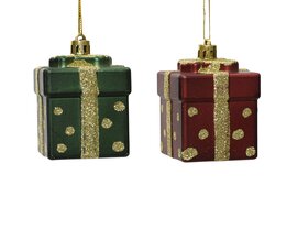 Hanger cadeaudoos H6cm kunststof 2ass