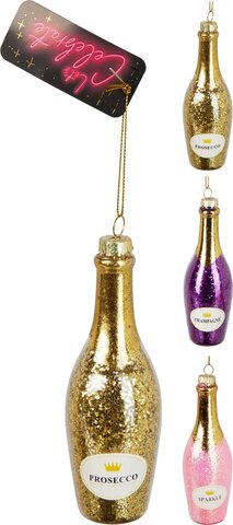 Hanger champagnefles 4x12cm 3ass