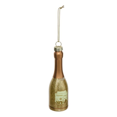 Hanger champagnefles H12cm glas goud
