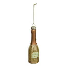 Hanger champagnefles H12cm glas goud